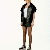 Carl Ters Çevrilebilir Çift Taraflı Vegan Deri-Kürk Yelek