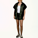 Carl Ters Çevrilebilir Çift Taraflı Vegan Deri-Kürk Yelek