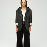 Eran Half Oversized Knitted Blazer with Removable Hood