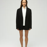 Eran Half Oversized Knitted Blazer with Removable Hood