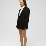 Eran Half Oversized Knitted Blazer with Removable Hood