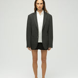 Eran Half Oversized Knitted Blazer with Removable Hood