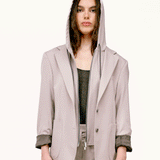 Leo Çıkarılabilir Kapüşonlu Örme Blazer Ceket